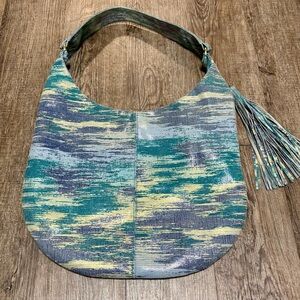 HOBO Gardner Cracked Glass Leather Shoulder Bag